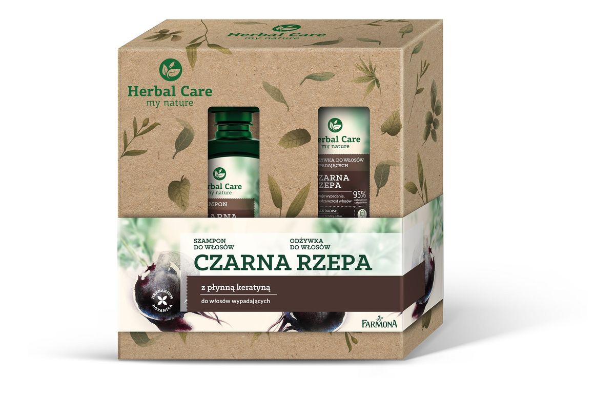 Zestaw prezentowy Herbal Care Czarna Rzepa (Szampon do włosów 330ml+Odżywka do włosów 200ml)