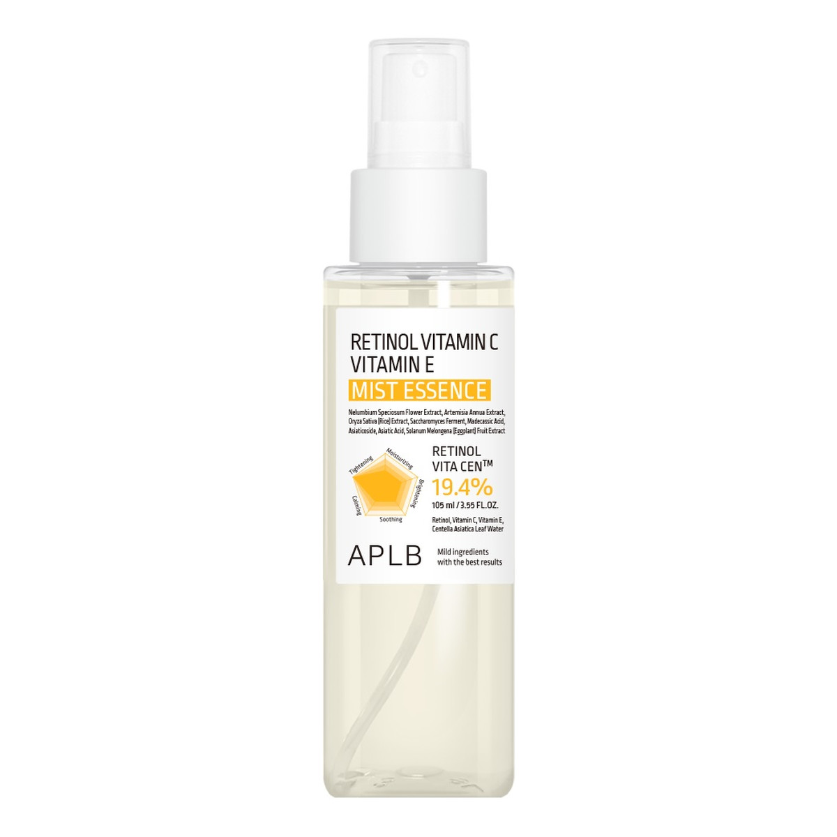 APLB Retinol Vitamin C Vitamin E mist essence rozświetlająca esencja w mgiełce 105ml