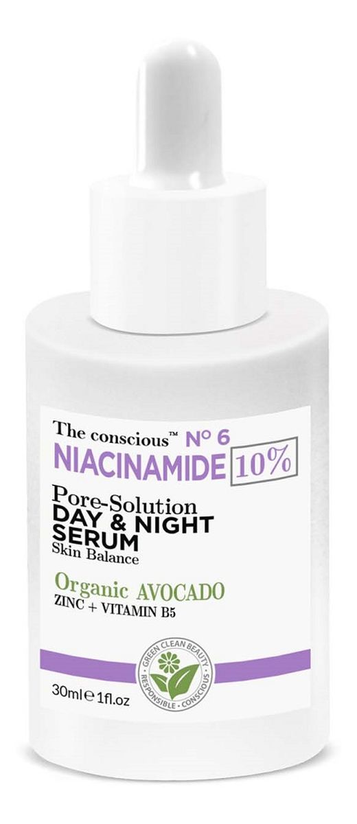 Niacinamide serum dzienno-nocne na pory z organicznym awokado
