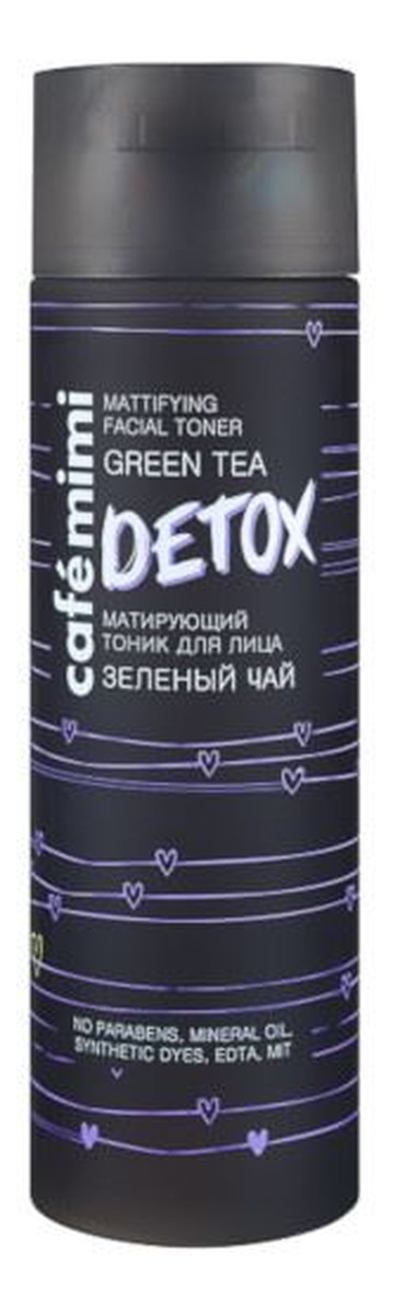 DETOX Matujący tonik do twarzy zielona herbata do skóry tłustej i mieszanej