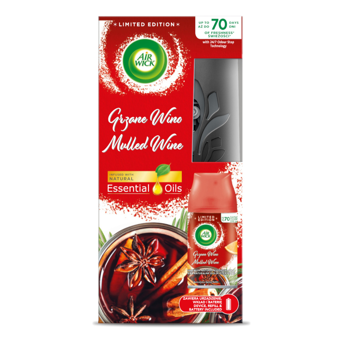 Air Wick Freshmatic Grzane Wino automatyczny odświeżacz powietrza i wkład 250ml