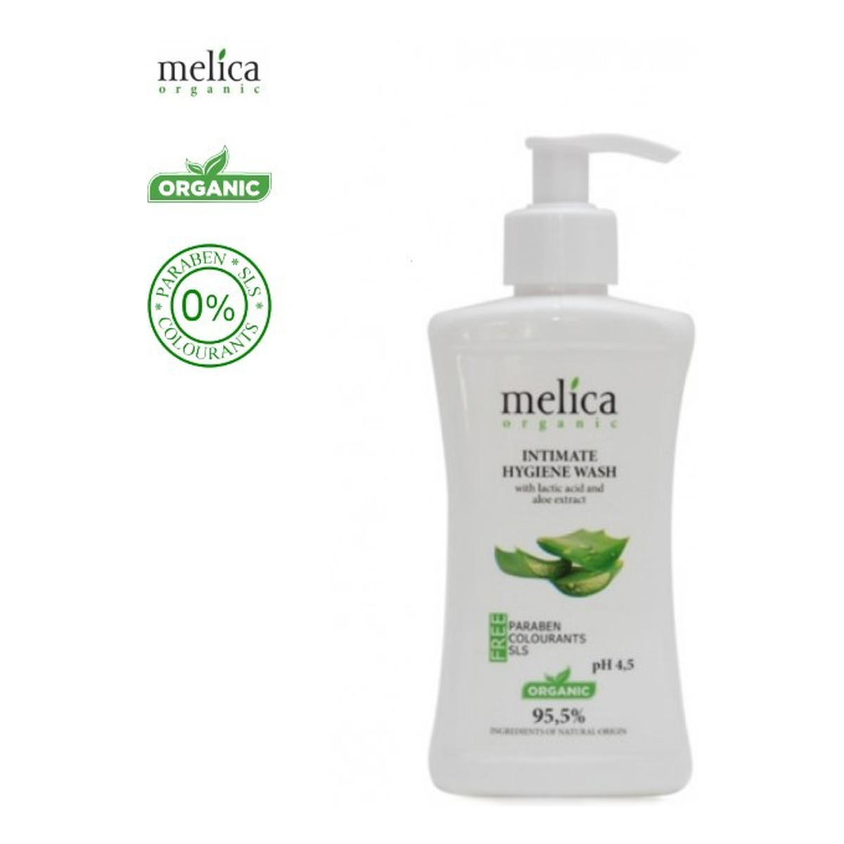 Melica Organic Płyn do higieny intymnej z kwasem mlekowym i ekstraktem z aloesu 300ml
