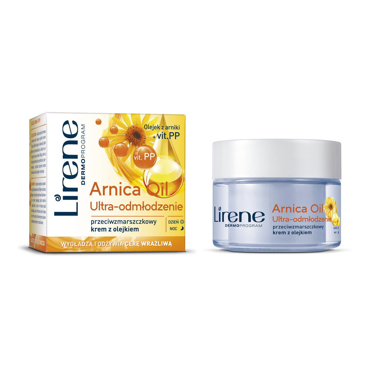 Lirene DermoProgram Arnica Oil Ultra-odmłodzenie Przeciwzmarszczkowy krem z olejkiem NA DZIEŃ I NA NOC 50ml