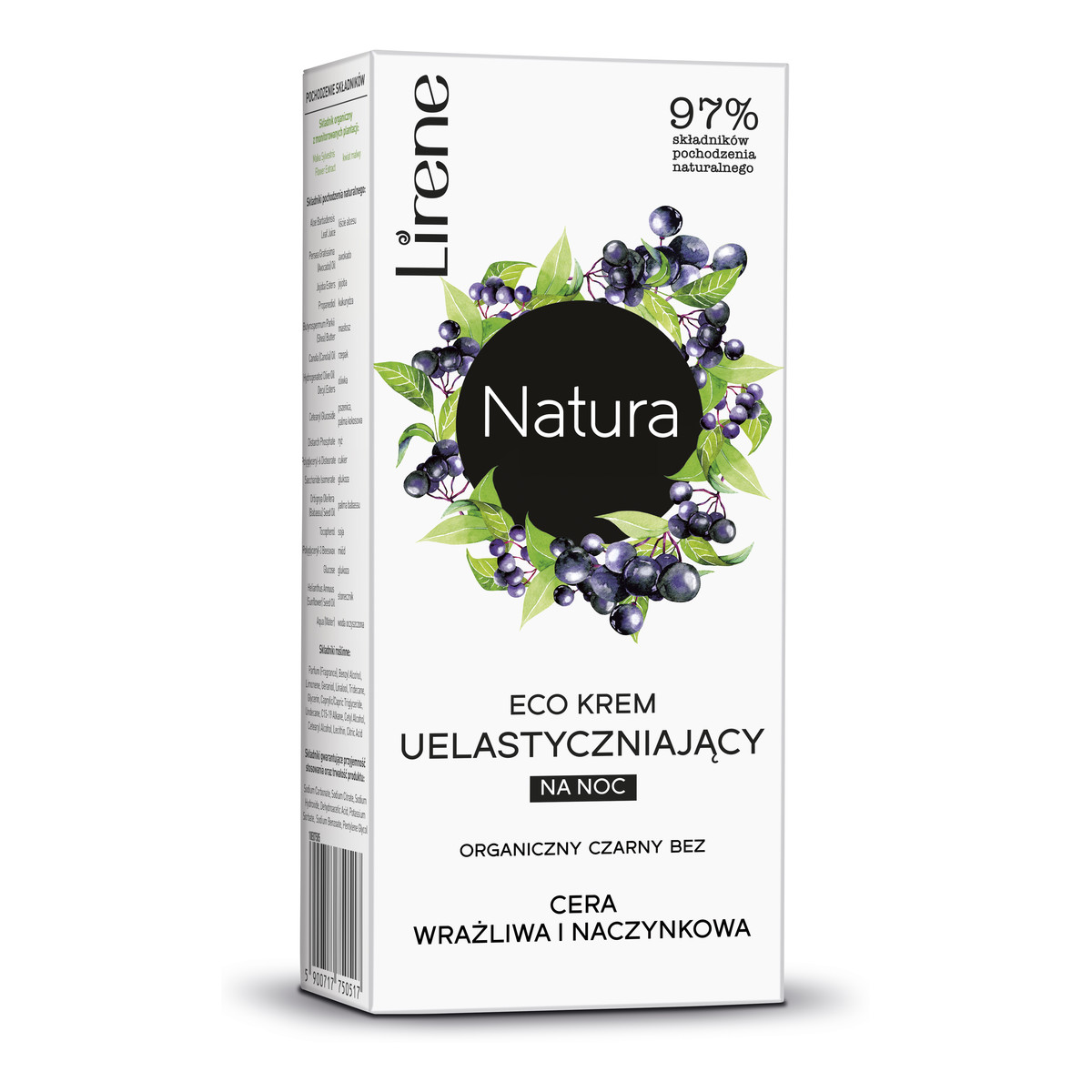 Lirene NATURA ECO KREM UELASTYCZNIAJĄCY NA NOC ORGANICZNY CZARNY BEZ 50ml