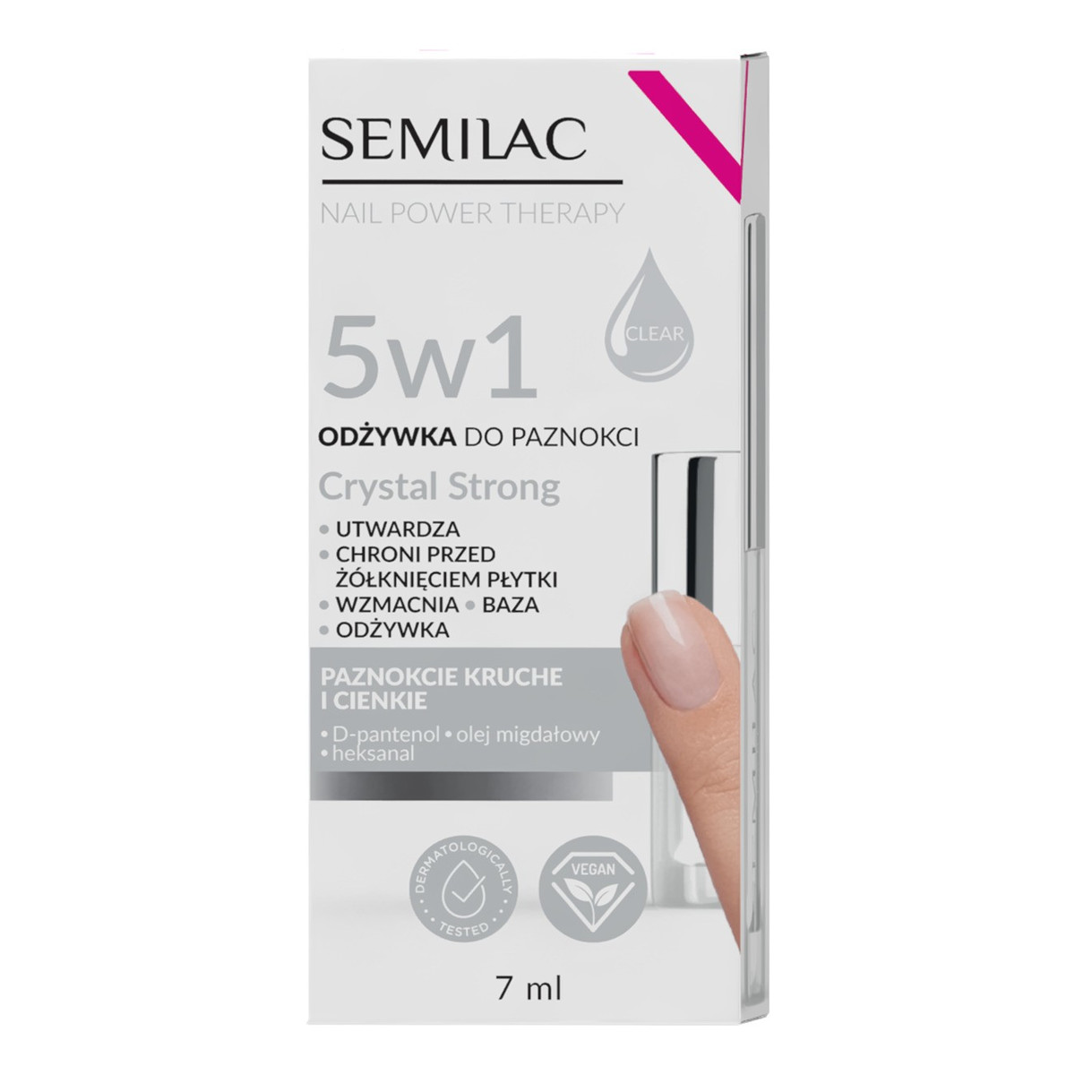 Semilac Odżywka do paznokci nail power therapy 5w1 crystal strong 7ml