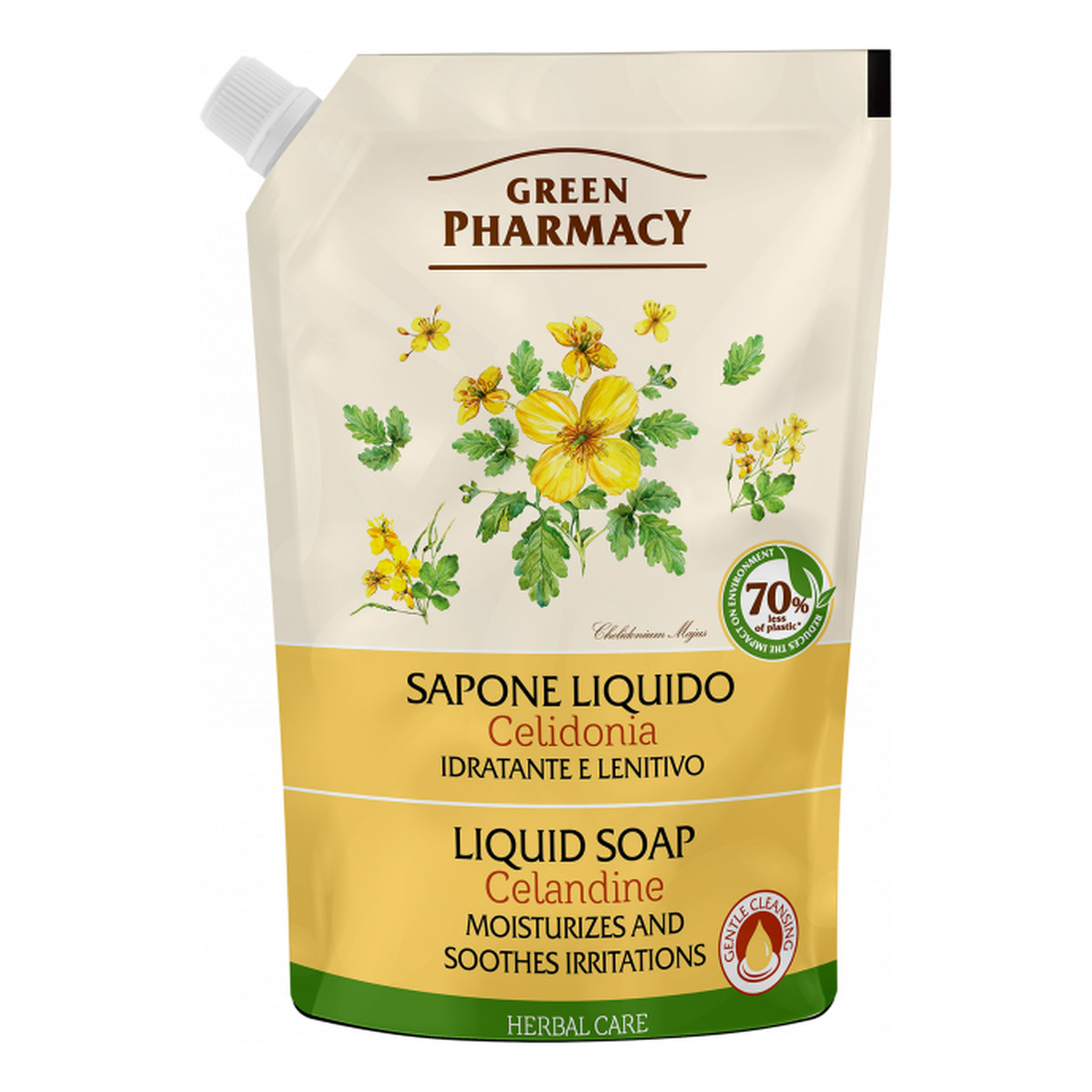 Green Pharmacy Herbal Cosmetics Hand Care Mydło w Płynie Jaskółcze Ziele Zapas 465ml