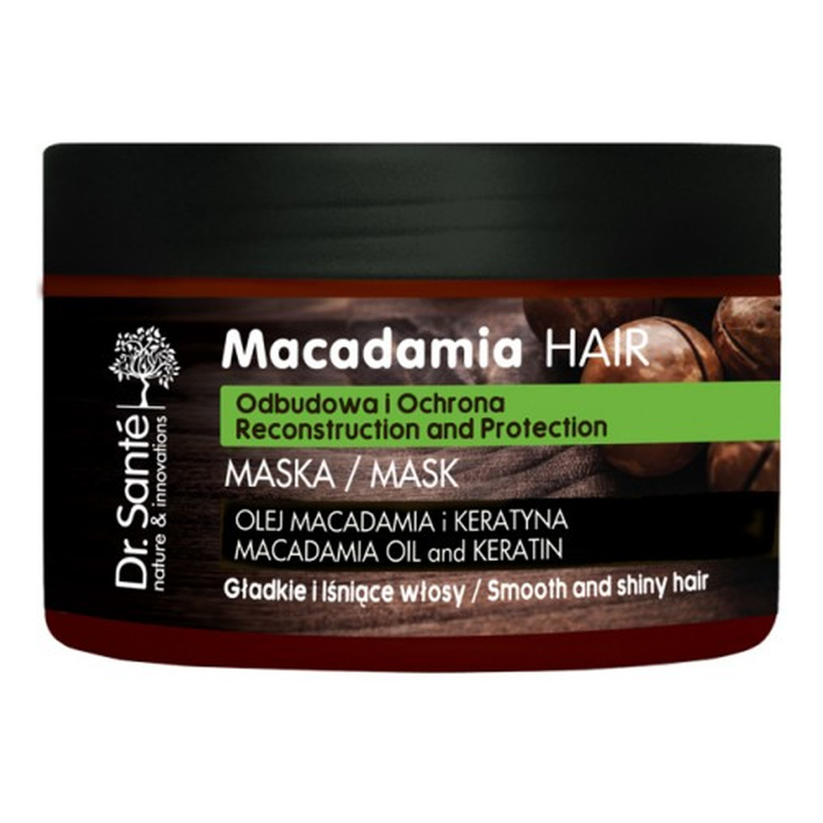 Dr. Sante Macadamia Hair Maska Do Włosów z Olejem Macadamia i Keratyną Odbudowująca, Ochronna 300ml