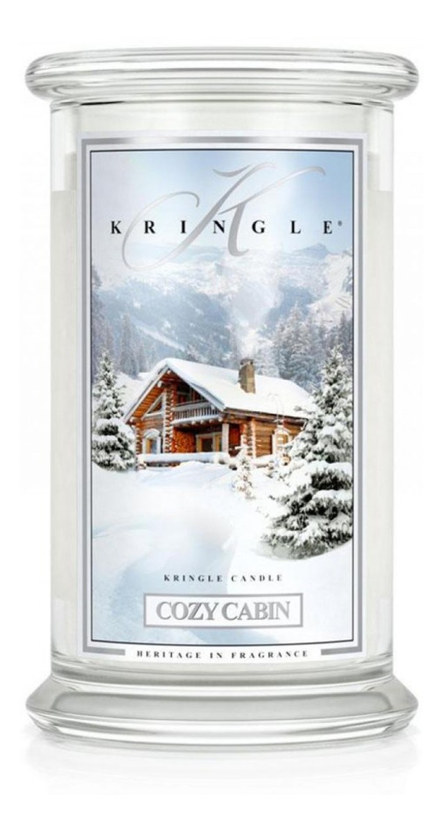 Duża świeca zapachowa z dwoma knotami cozy cabin