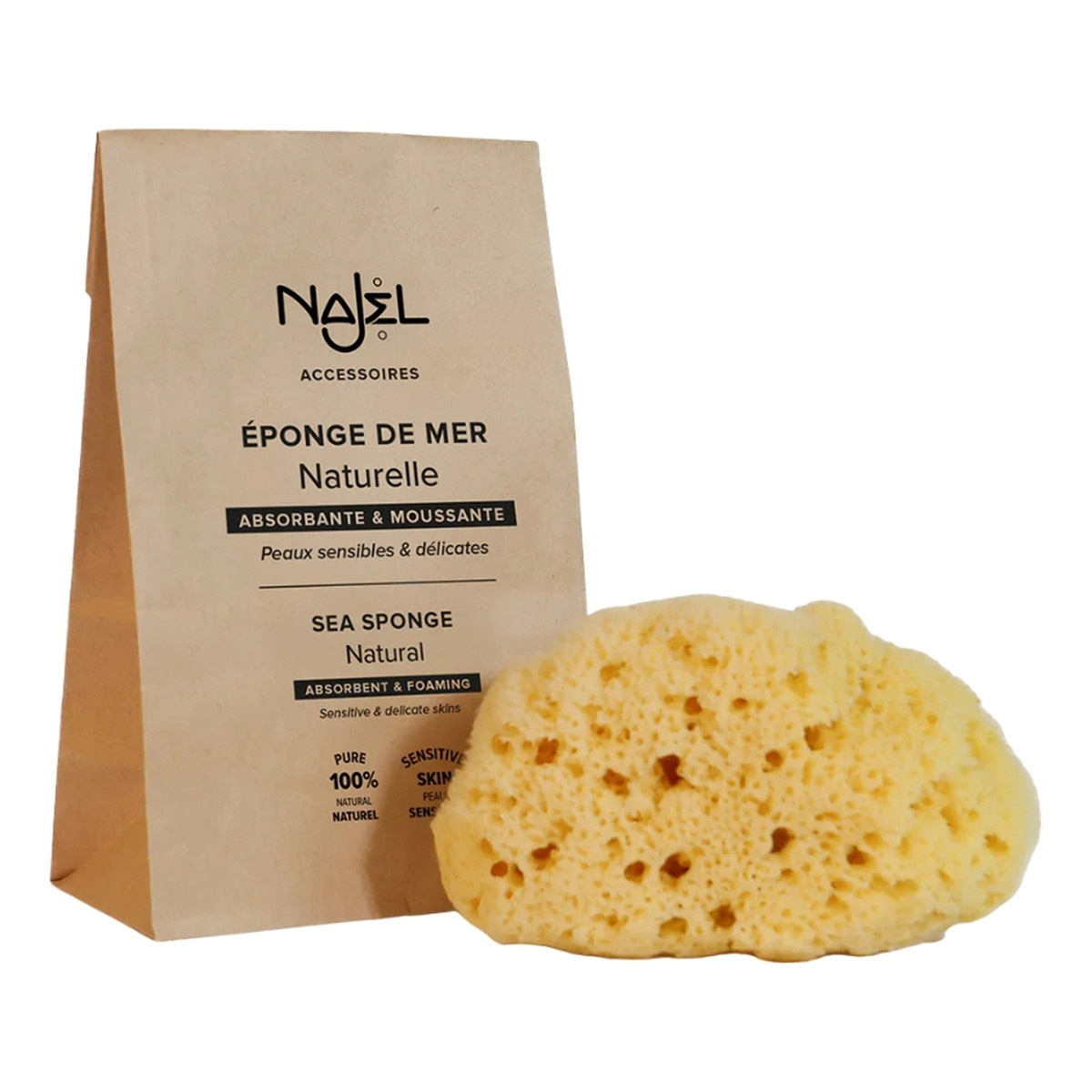 Najel Organiczna gąbka z Morza Śródziemnego 9-10cm