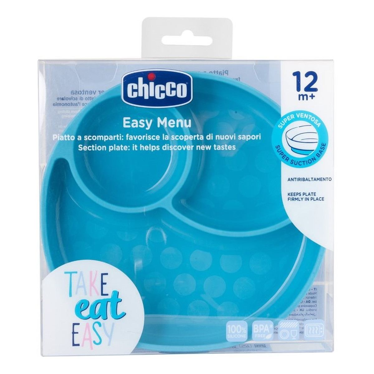 Chicco Talerz silikonowy 3-dzielny Boy