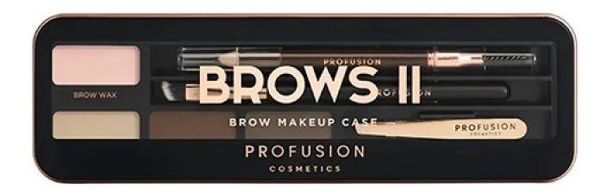Zestaw Brows 2 Makeup Case Display cienie do brwi + kredka do brwi + pędzelek + pęseta
