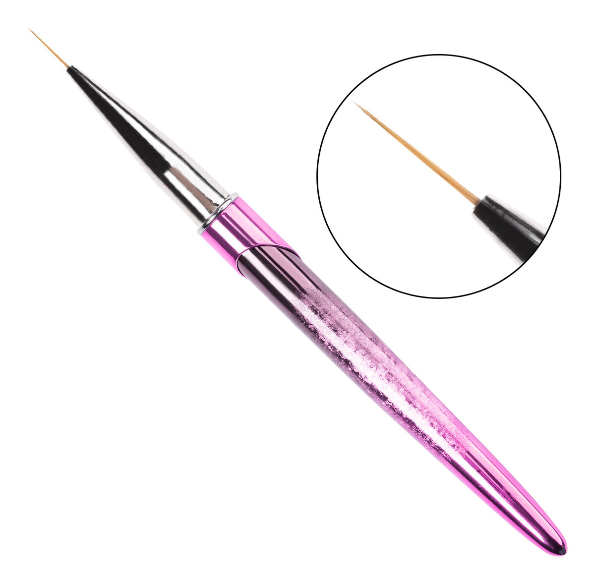 Pędzelek do zdobień Cienki precyzyjny 13mm metaliczny