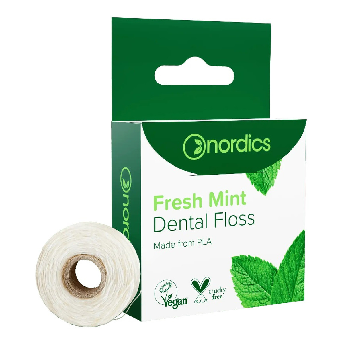 Nordics Dental floss nić dentystyczna ze skrobi kukurydzianej świeży mentol 50m