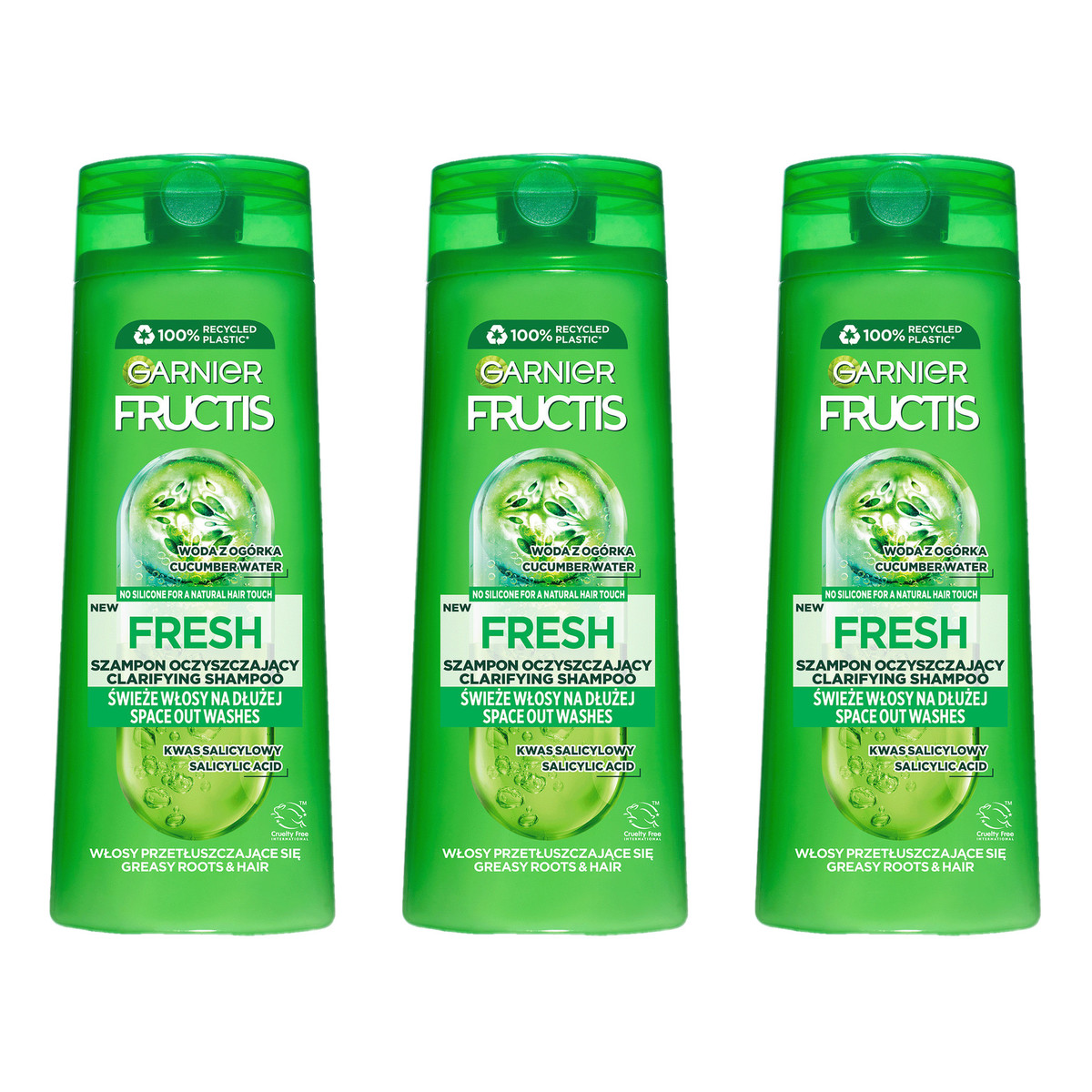 Garnier Fructis Fresh Szampon oczyszczający 3x400ml