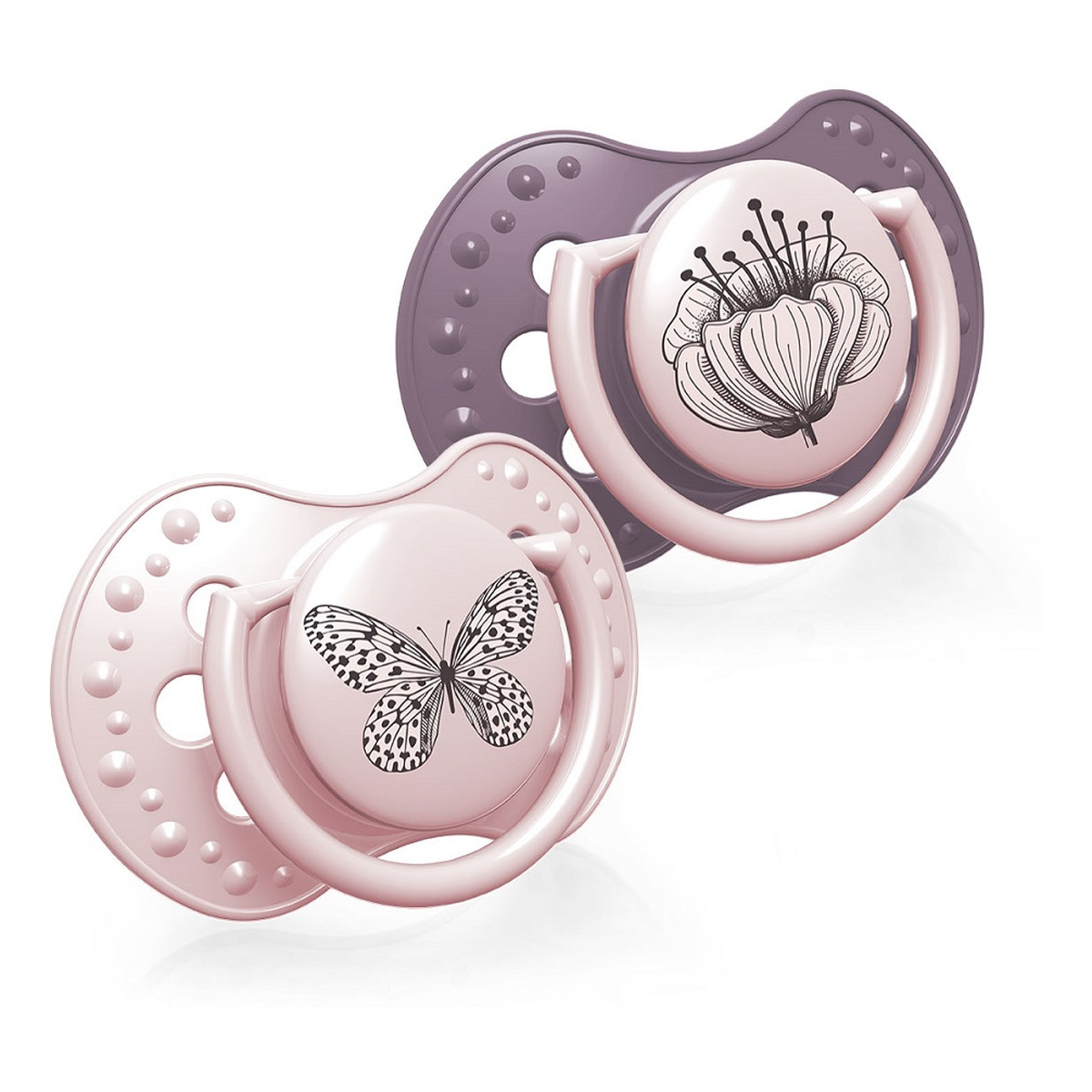 Lovi Smoczek silikonowy dynamiczny 0-3m botanic girl 2szt