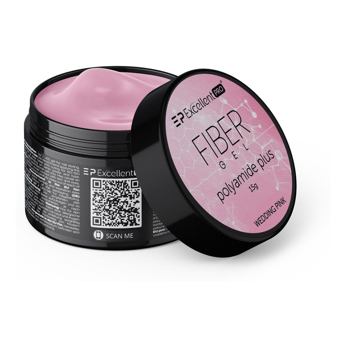 Excellent PRO Fiber Gel Polyamide Plus Żel budujący wedding pink 15g