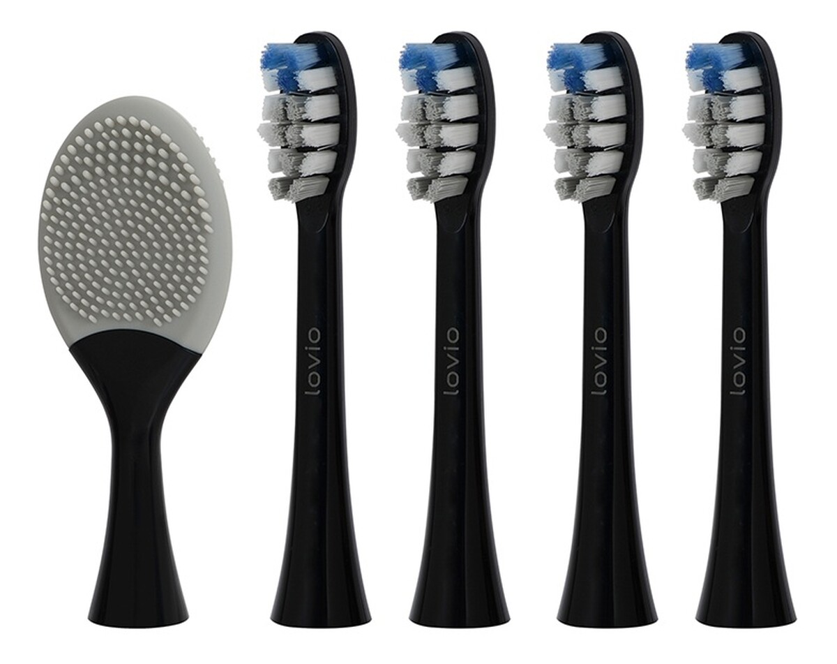 końcówki do szczoteczki sonicznej średnia twardość czarne lvtb124bk-hm 5szt