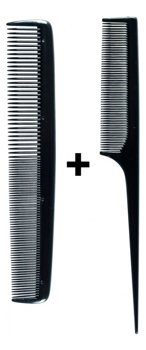 Grzebienie do włosów Popularne czarne (60465) 2szt