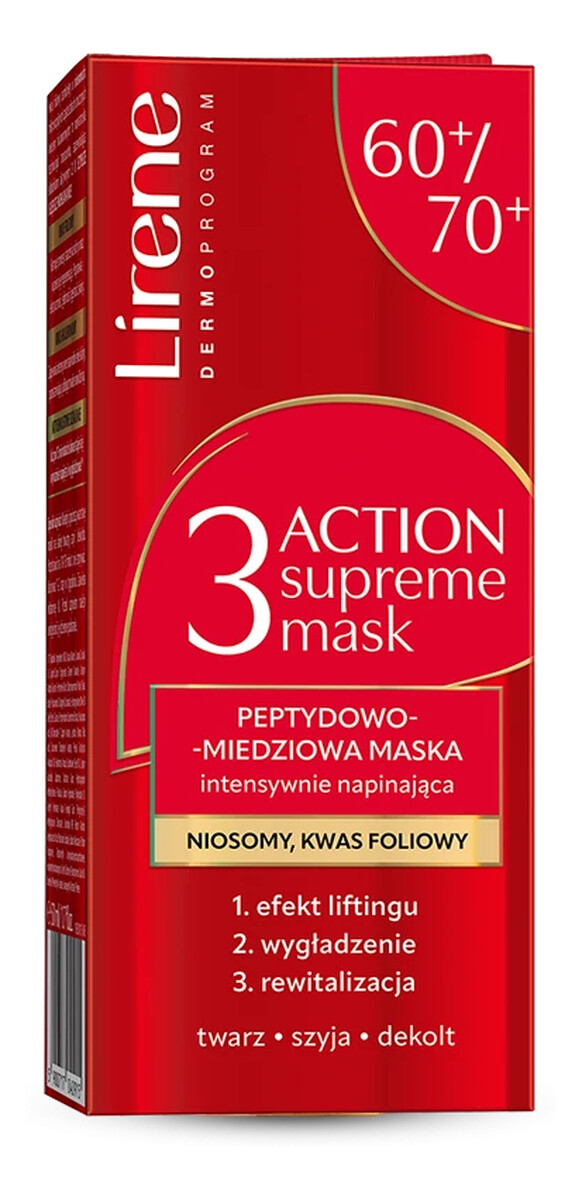 Intensywnie napinająca maska z peptydami miedzi 60-70+ 50