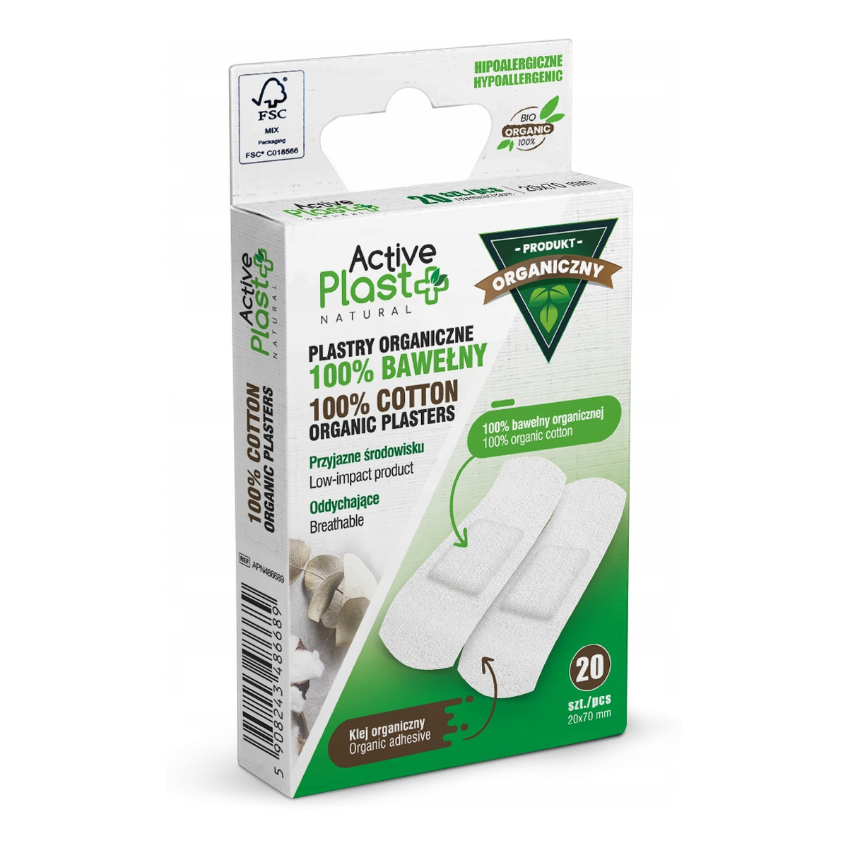 Active Plast Plastry opatrunkowe 100% Bawełny