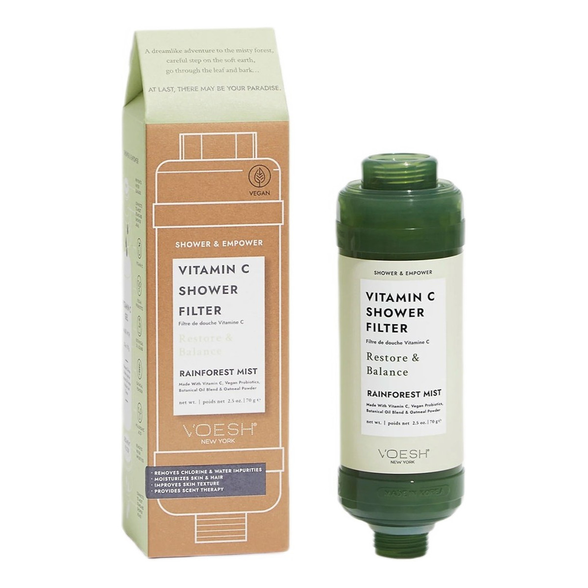 Voesh Vitamin c shower filter filtr prysznicowy z witaminą c do ciała i skóry głowy rainforest mist 70g