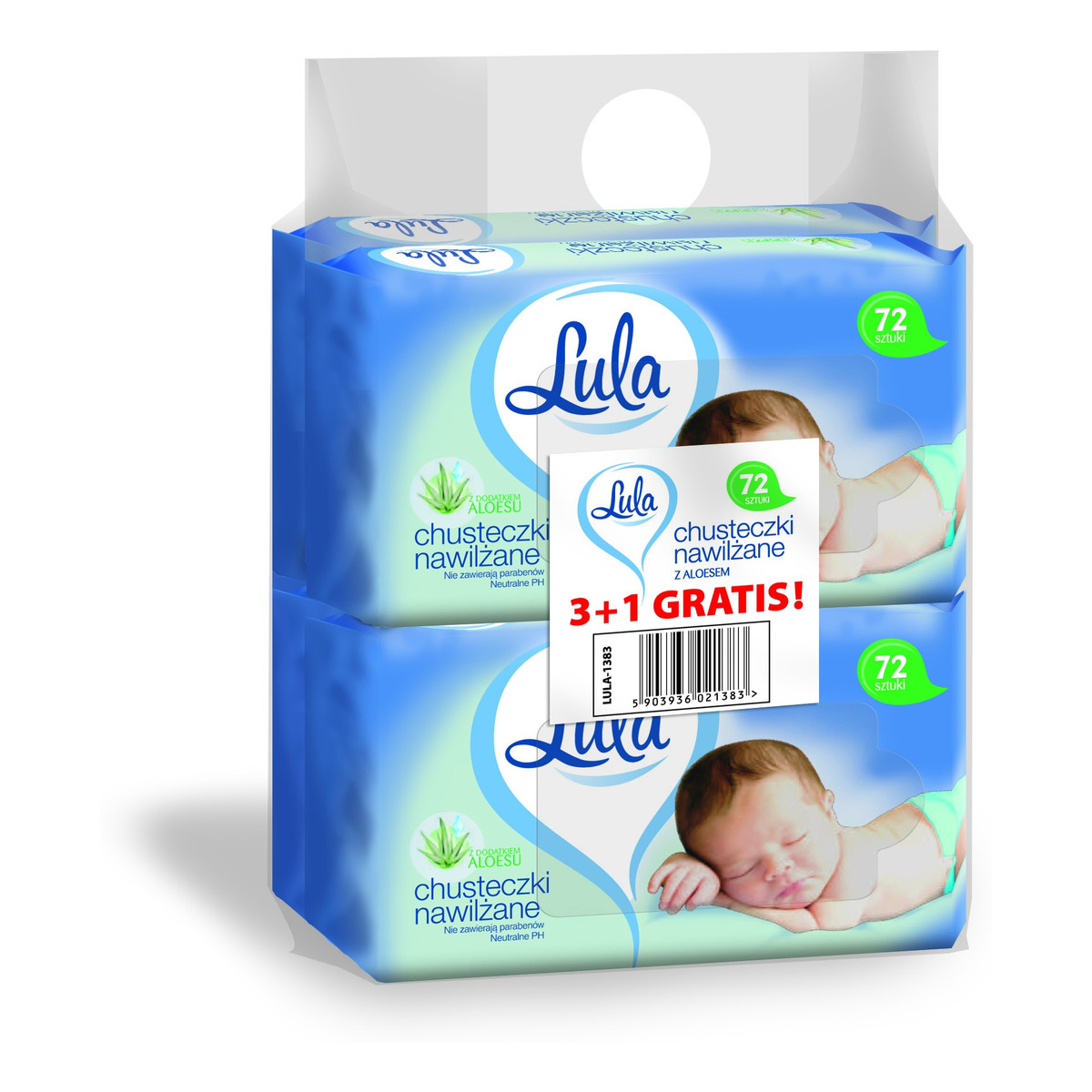 Lula CHUSTECZKI NAWILZANE Z ALOESEM 72 SZT