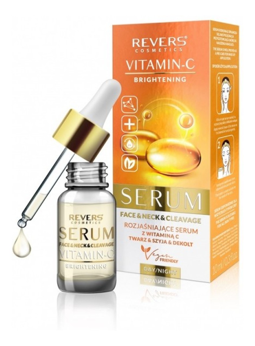 Rozjaśniające Serum z witaminą C do twarzy szyi i dekoltu
