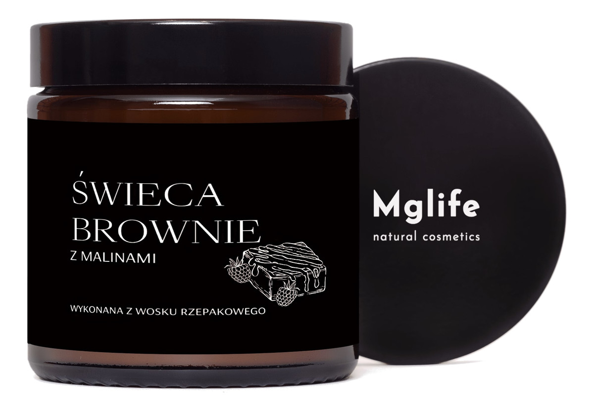 Świeca rzepakowa brownie z malinami