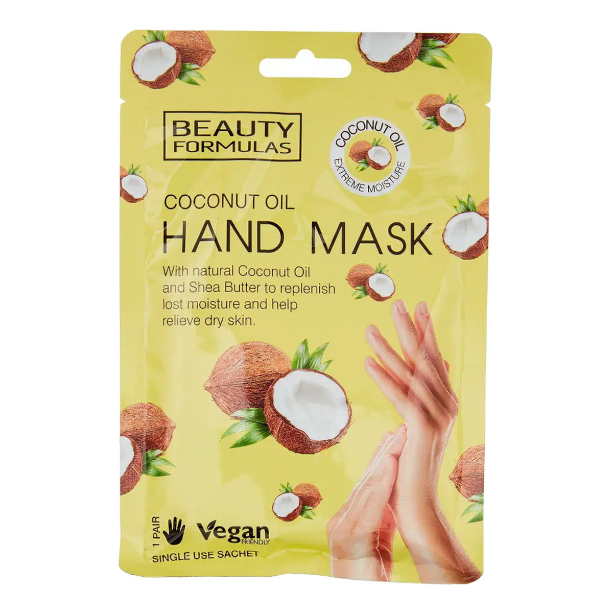 Beauty Formulas Hand mask regenerująca maska do dłoni coconut oil 1 para