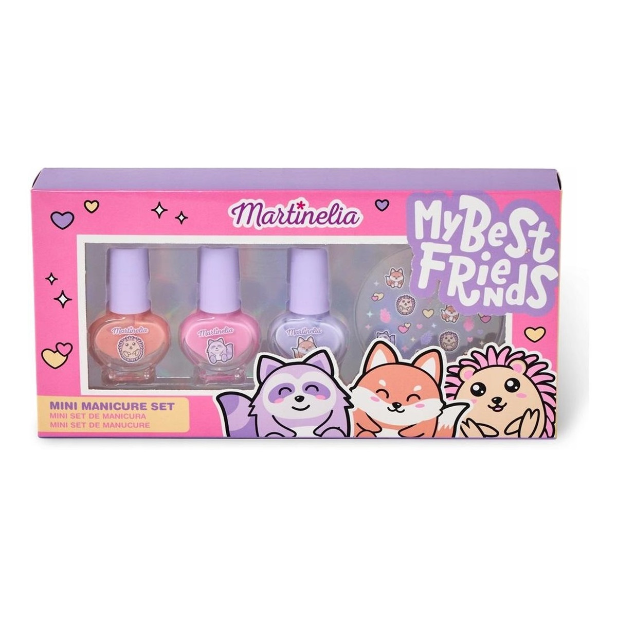 Martinelia My Best Friends Mini Manicure Set Zestaw lakier do paznokci 3szt + naklejki na paznokcie