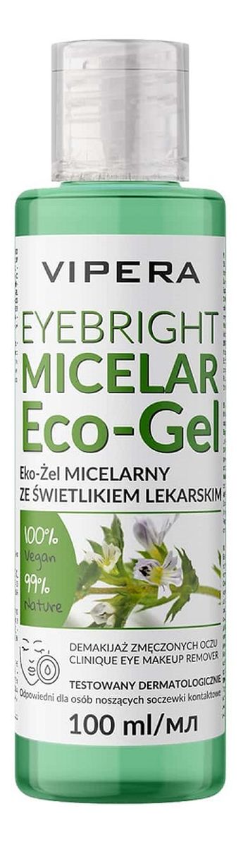 Eyebright micelar eco-gel eko-żel micelarny ze świetlikiem lekarskim do demakijażu zmęczonych oczu