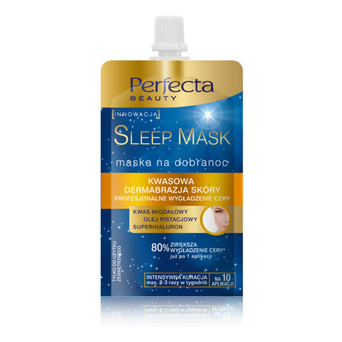 Perfecta Beauty Sleep Mask Kwasowa Dermabrazja Skóry Profesjonalne Wygładzenie Cery