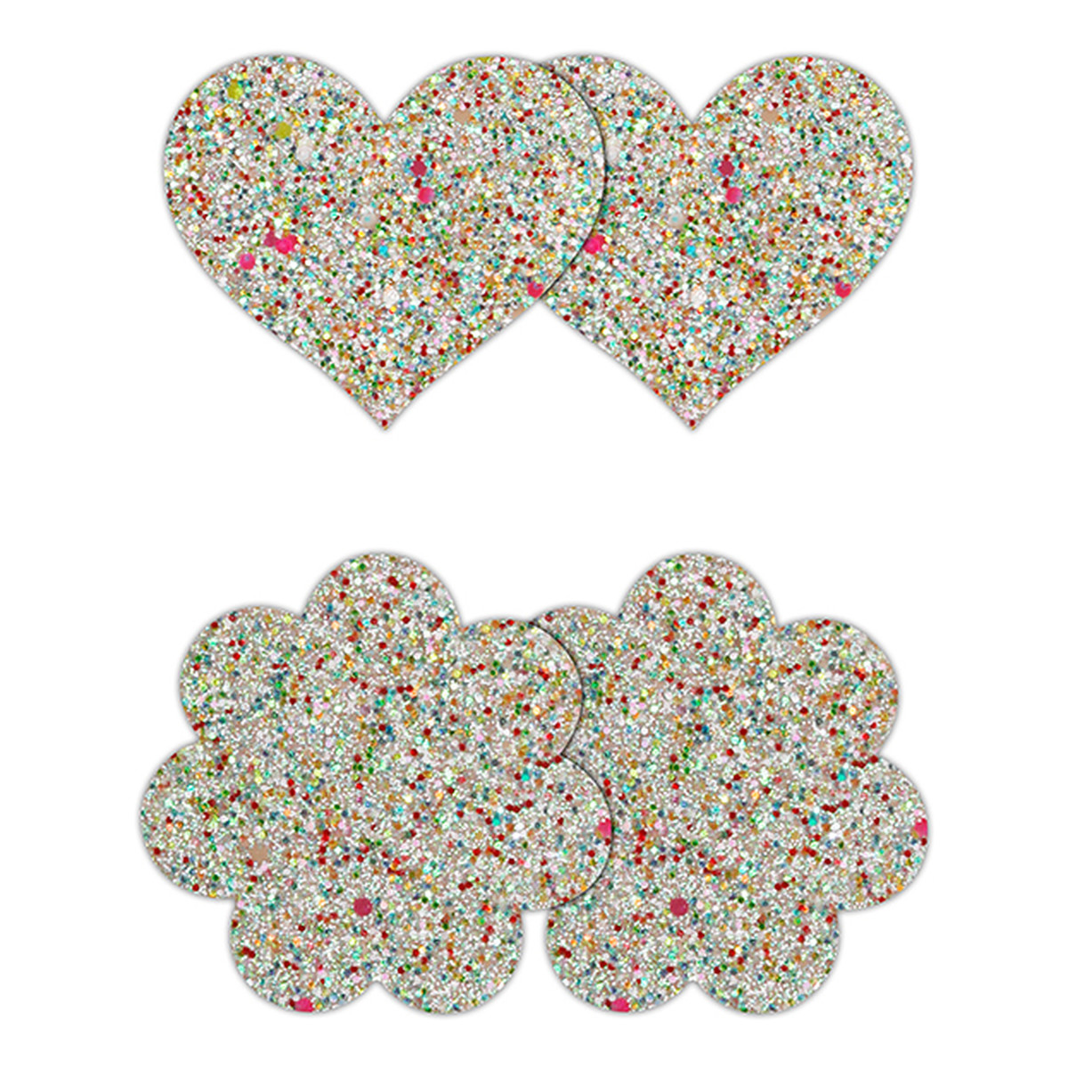 NS Novelties Pretty pasties nakładki na biust heart & flower glow 2 pary