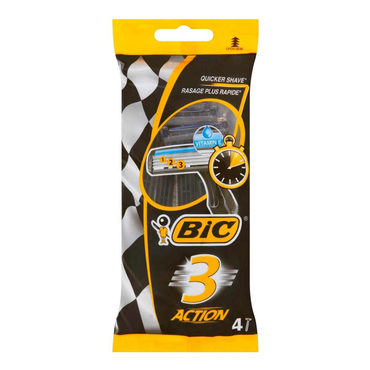 Bic 3 Action Jednoczęściowe maszynki do golenia 4 sztuki