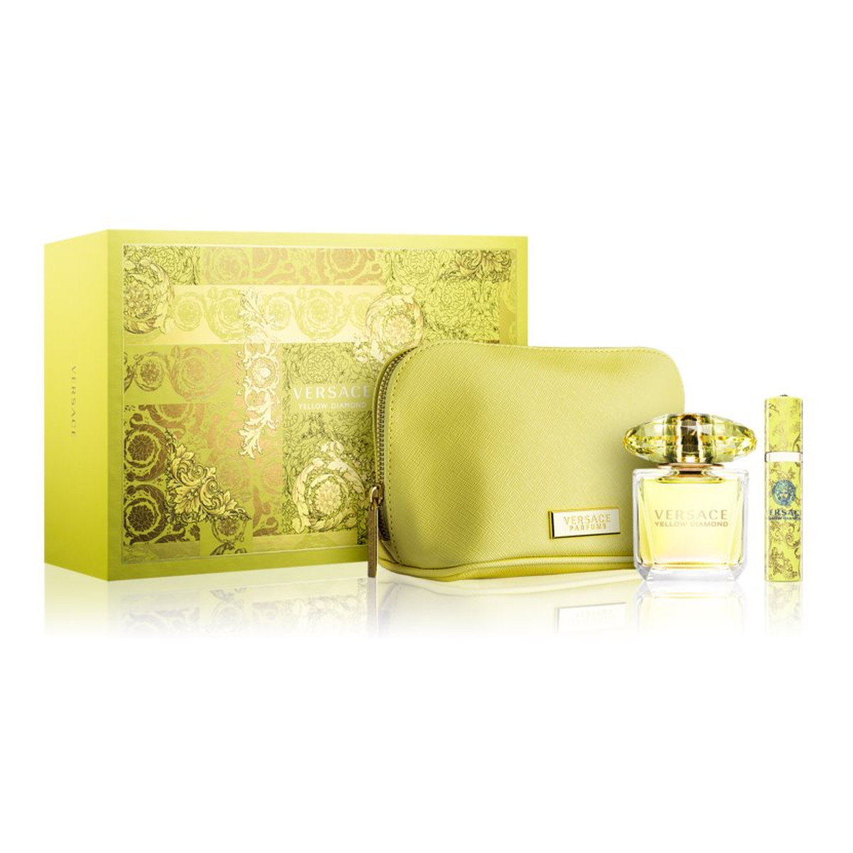 Versace Yellow diamond intense zestaw (woda perfumowana 90 ml + miniatura wody toaletowej 10ml + kosmetyczka)