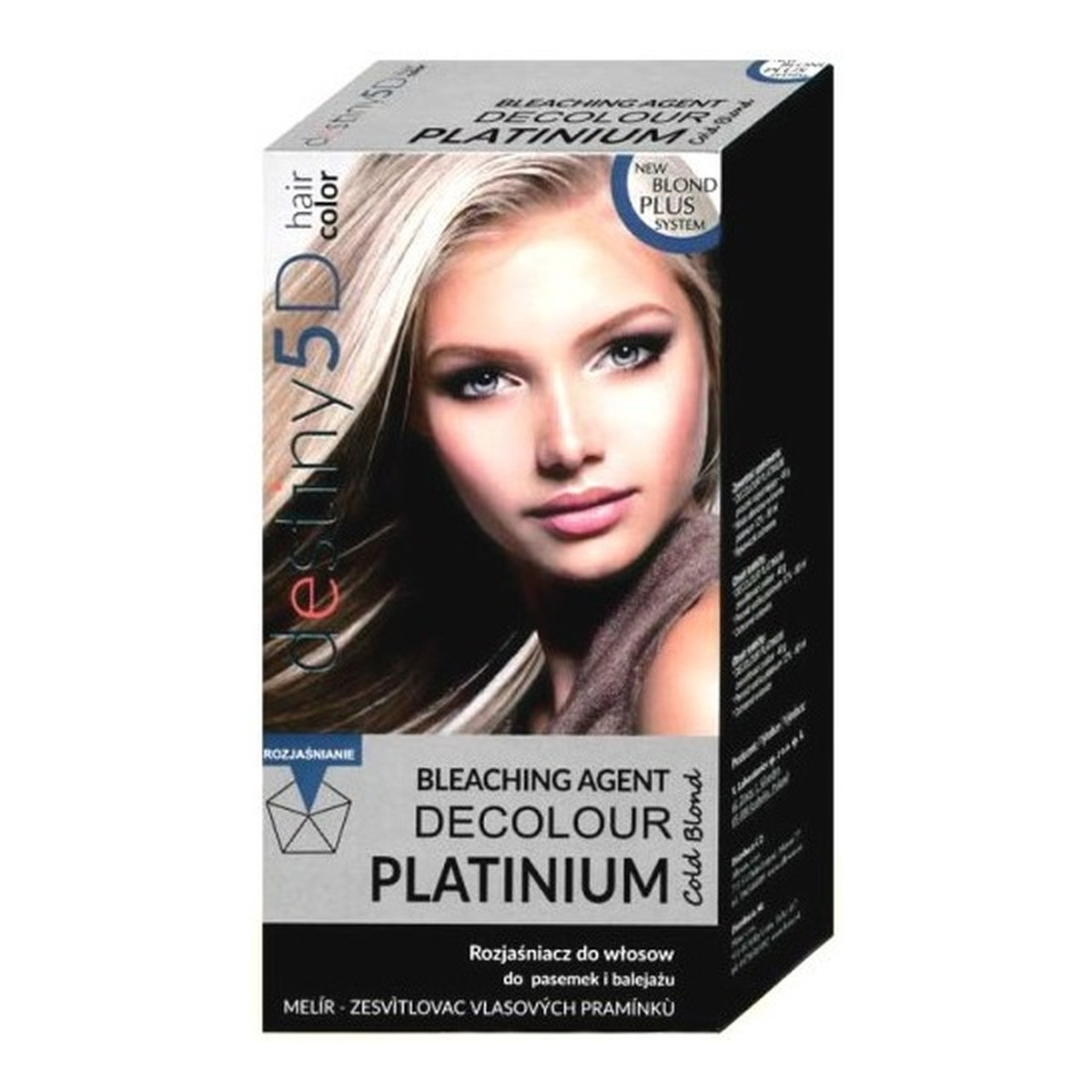 Destivii Destiny 5D Decolour Platinium rozjaśniacz do pasemek i balejażu 40g + Woda utleniona w kremie 12% 80ml