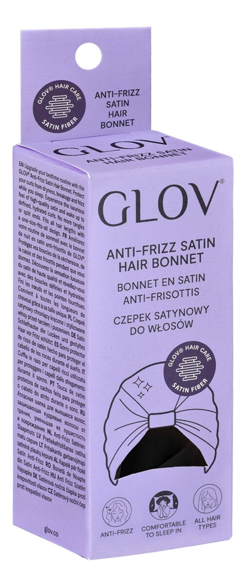 Czepek satynowy chroniący kręcone i stylizowane włosy przed tarciem i puszeniem black