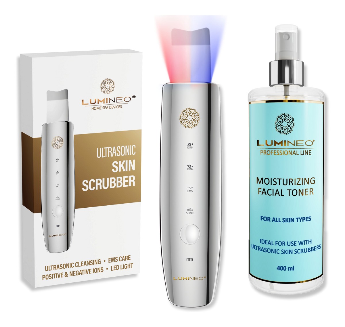 Professional line peeling kawitacyjny led 5w1 + tonik nawilżający do kawitacji lumineo