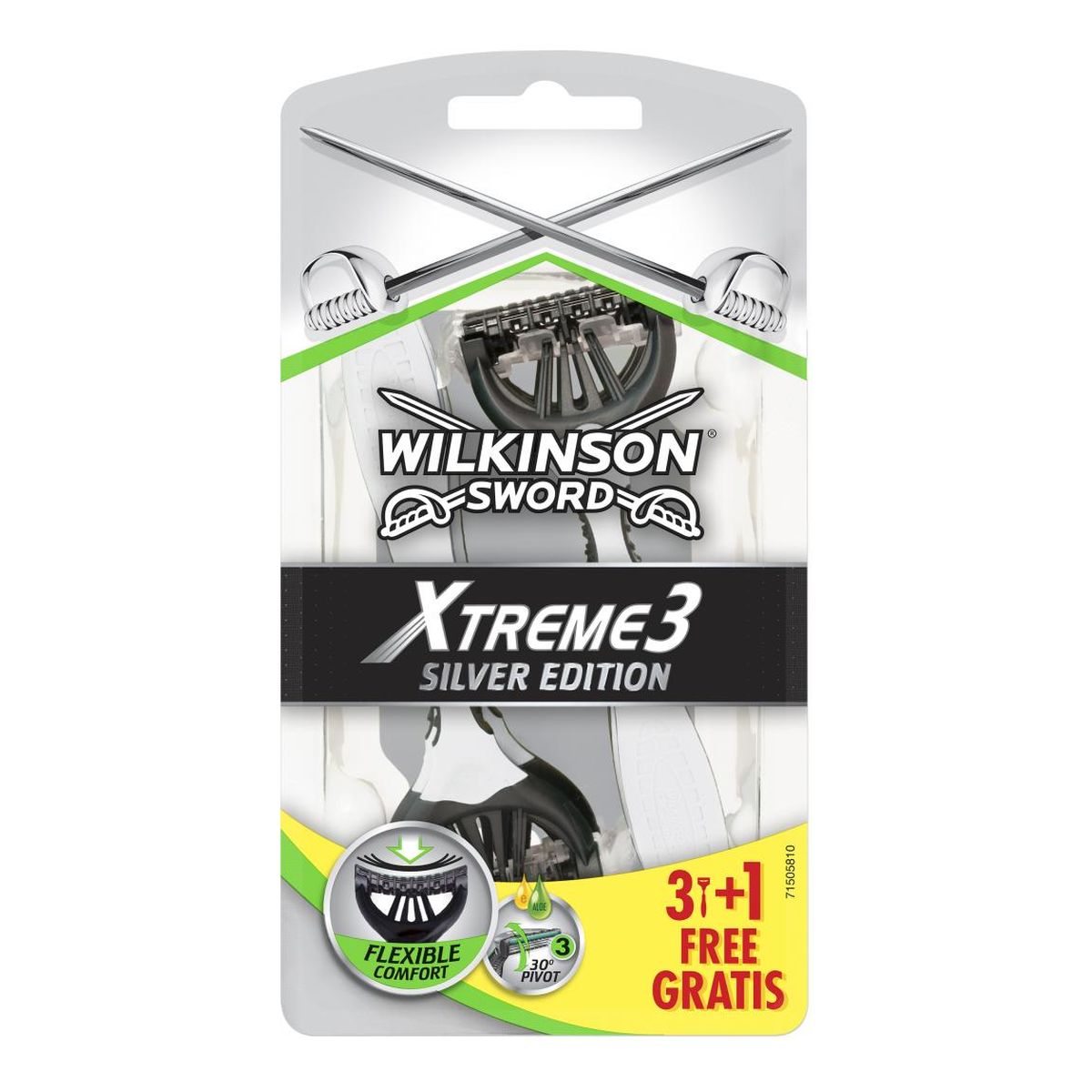 Wilkinson Xtreme3 Silver Edition Jednorazowe maszynki do golenia 4 sztuki