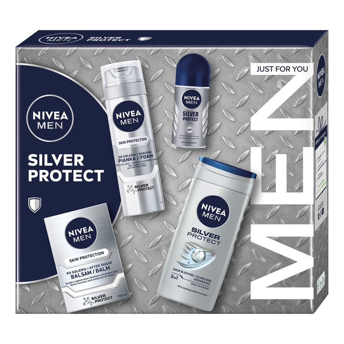 Nivea Men Silver Protect Zestaw pielęgnacyjny do ciała dla mężczyzn 250ml