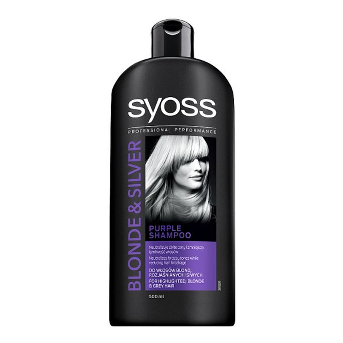 Syoss Blonde & Silver Purple Shampoo szampon neutralizujący żółte tony do włosów blond i siwych 500ml
