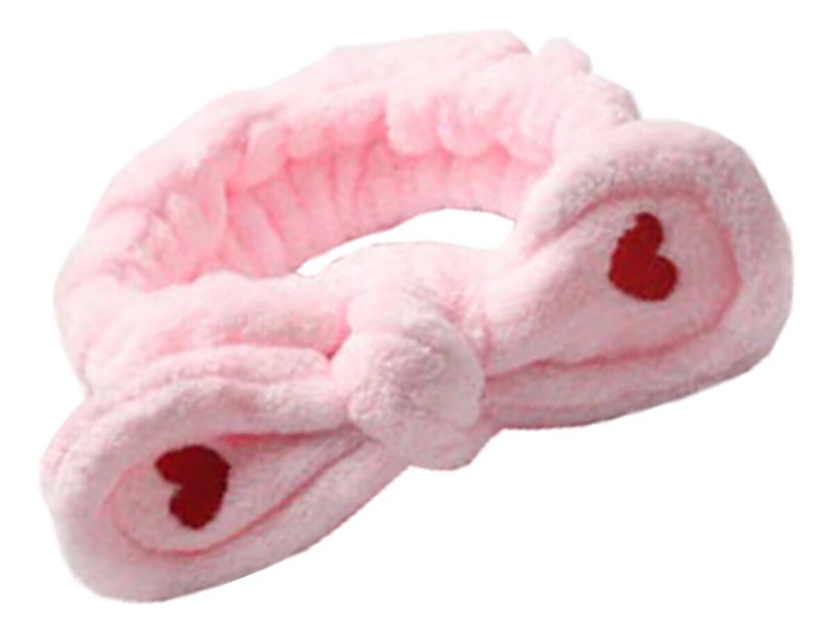 Opaska kosmetyczna opk11r serce różowa &