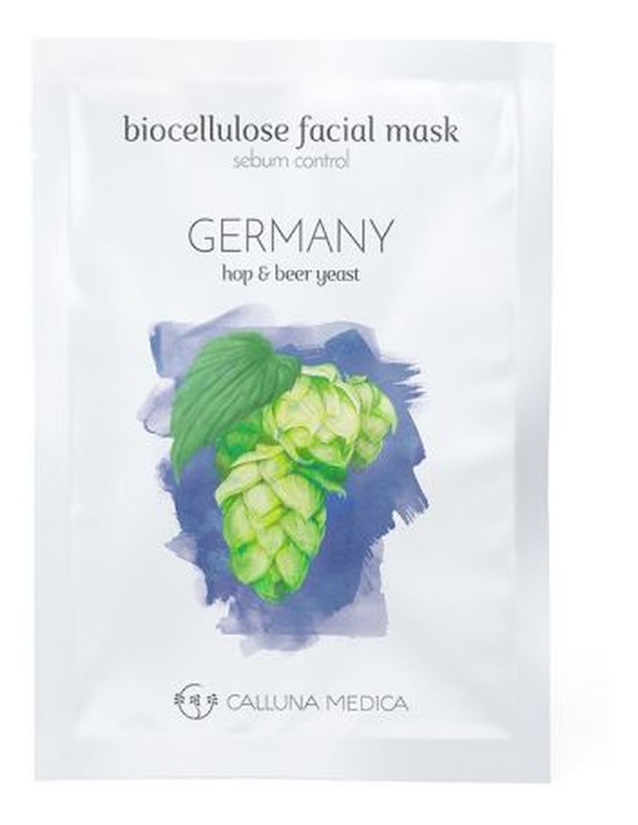 Germany Sebum Control Biocellulose Facial Mask regulująca sebum maseczka z biocelulozy Hop & Beer Yeast
