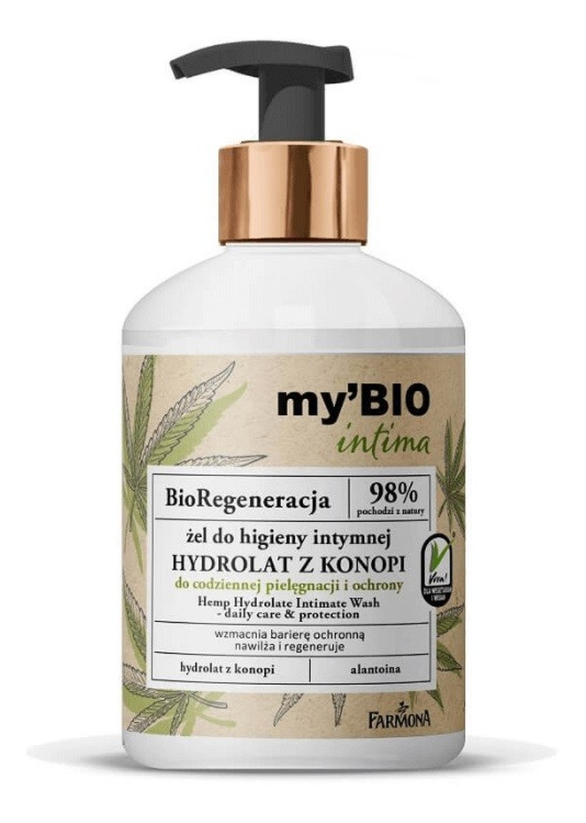 Intima Żel do higieny intymnej Hydrolat z Konopi - do codziennej pielęgnacji i ochrony