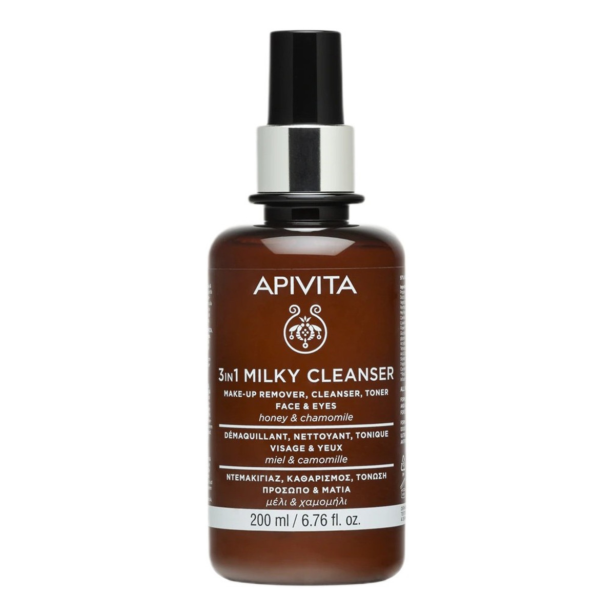 Apivita 3in1 Milky Cleanser Face Eyes oczyszczające Mleczko do twarzy i oczu z rumiankiem i miodem 200ml