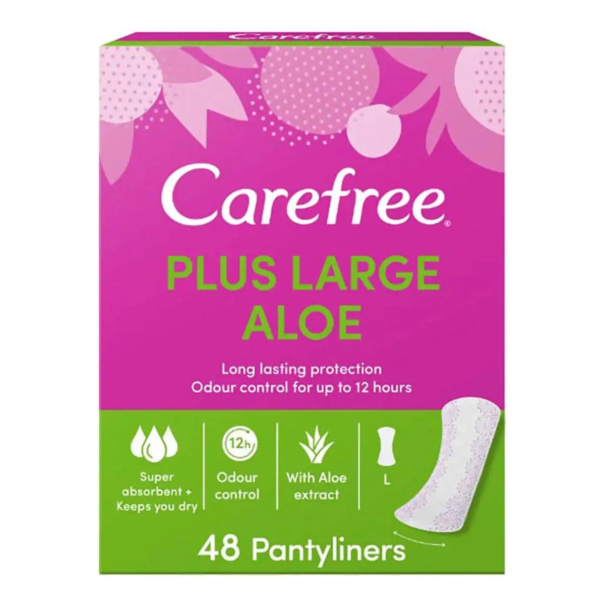 Carefree Plus large wkładki higieniczne aloe vera scent 48szt.