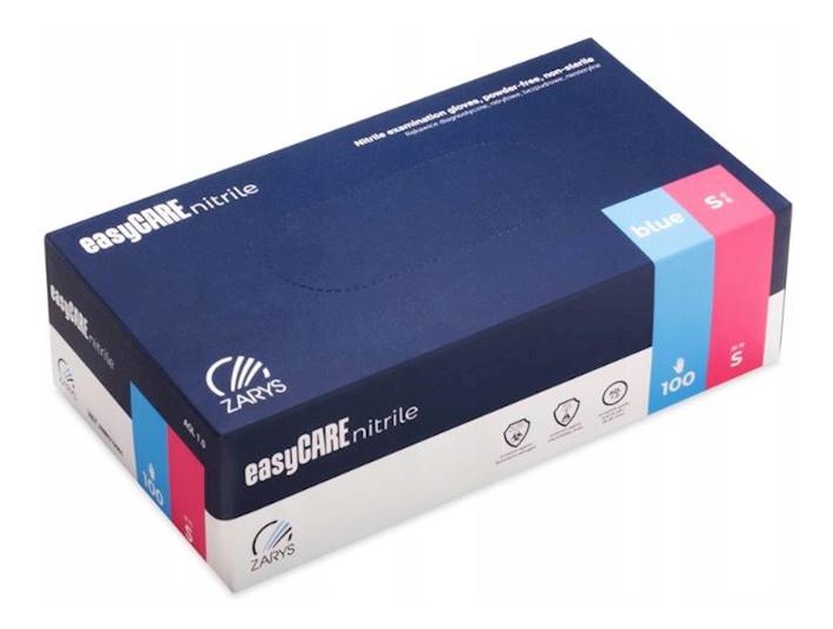 Rękawice diagnostyczne Nitrylowe bezpudrowe niesterylne niebieskie S 100szt.