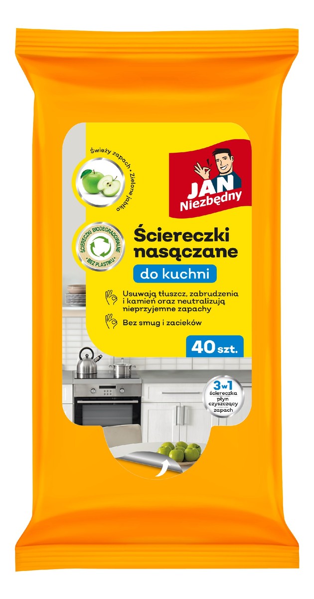 Ściereczki nasączane do kuchni 3w1 1op.-40 sztuk