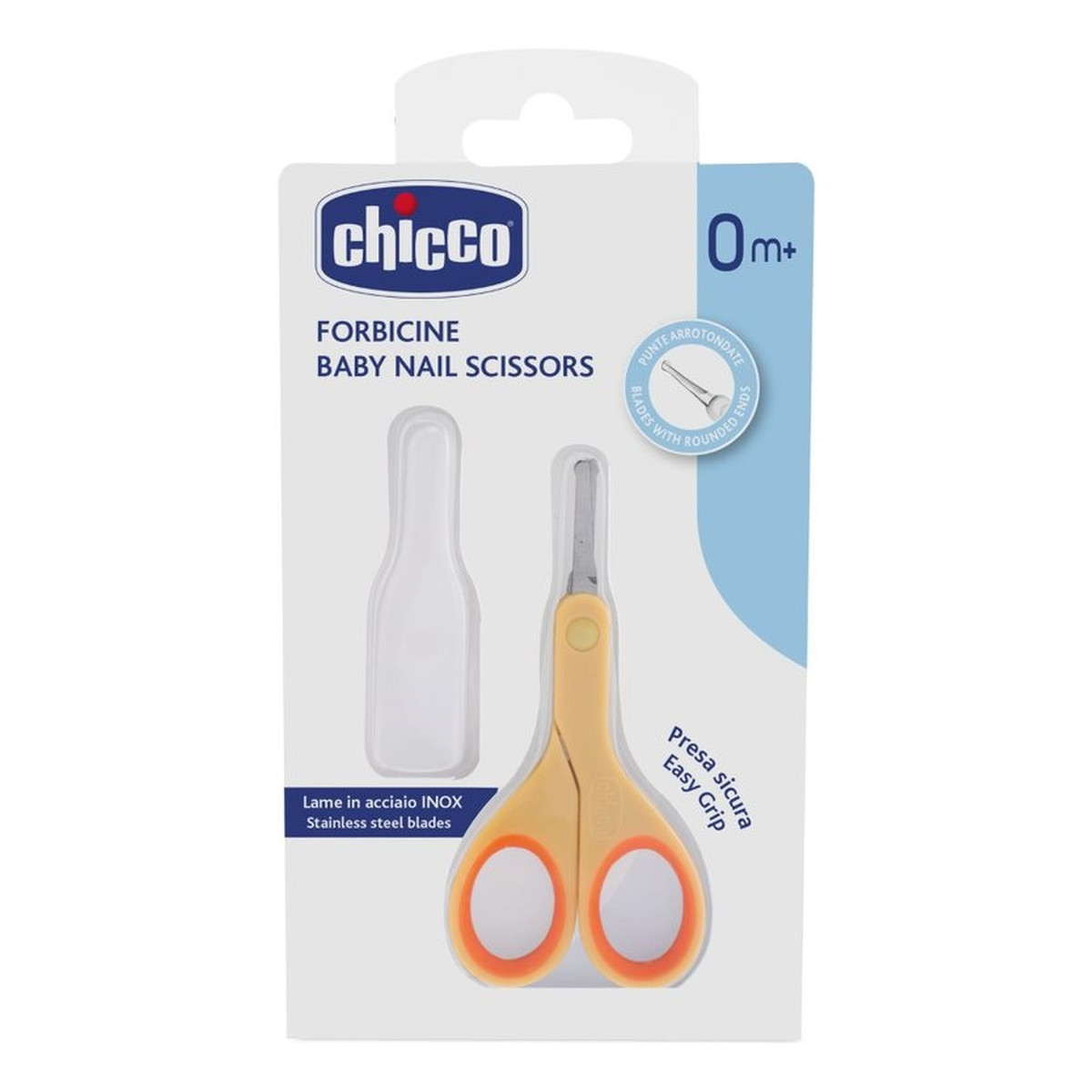 Chicco Baby nail scissors nożyczki z osłonką 0m+ pomarańczowe