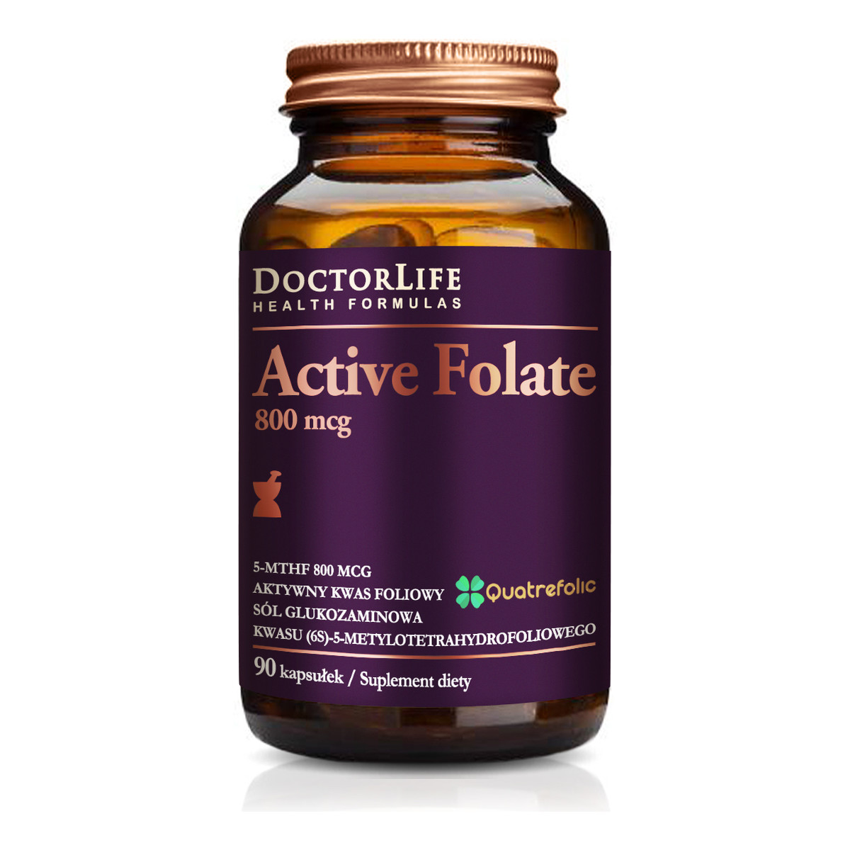 Doctor Life Active folate aktywny kwas foliowy 800mcg suplement diety 90 kapsułek